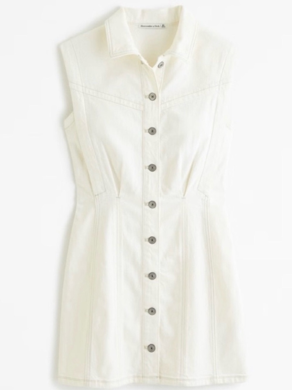 Abercrombie & Fitch Collared Denim Shift Mini Dress | Size: S Tall